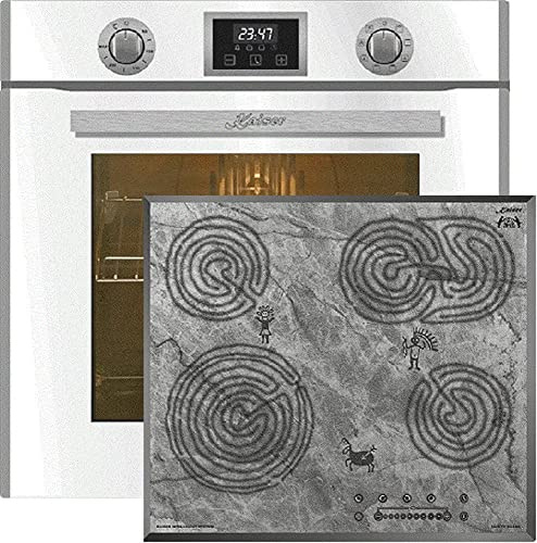 Kaiser Küchengeräte Backofen-Set EH 6326 W+KCT 6715 F Ära, Elektro Einbau Backofen, Autark, 79L, 10 Funktionen+Einbau Glaskeramik - Kochfeld mit Motiv, 4 Kochzonen, QuickHeat