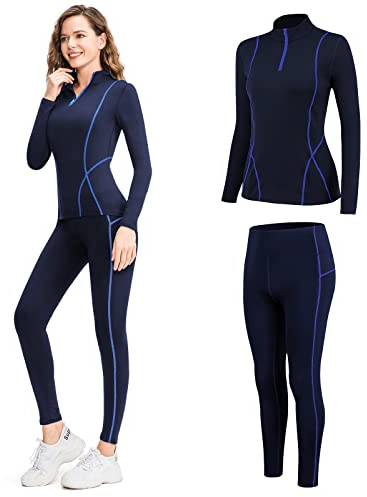 TBoonor Conjuntos Térmicos Mujer Ropa Interior Termica Mujer Invierno Pare Ropa Interior para Esquí Transpirable, cálida y de Secado Rápido Comodidad en Todas Las Actividades Deportivas