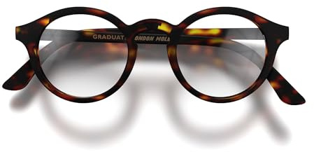 LONDON MOLE® Graduate occhiali con filtro luce blu | Eleganti occhiali rotondi panto con filtro blu | Anti affaticamento visivo per schermi | Uomo donna unisex | Cerniere a molla