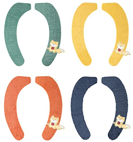 DAJUXIN 4 Pairs Reusable Toilet Seat Cushions Washable and Reusable Toilet Seat Pad Cute Toilet Seat Cushion Soft Toilet Seat Cover Cushion for Universal Toilet Cover
