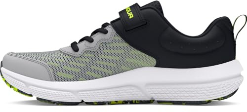 Under Armour Scarpe da bambino Assert 10 con chiusura alternativa, (102) Mod Grigio/Nero/Giallo ad alta visibilità, 11.5 Wide Little Kid