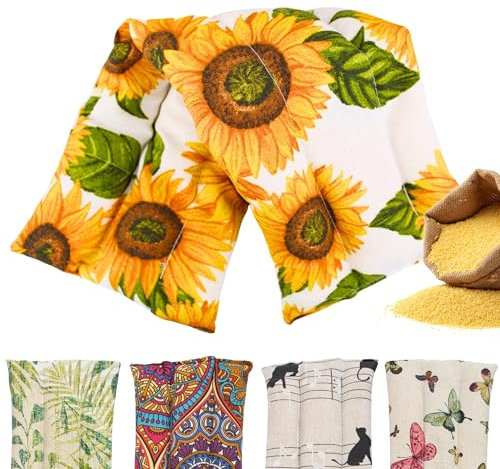 Saco Termico Semillas para Microondas - Bolsa Semillas Calor Microondas - Cojin de Semillas para Microondas - Sin Aroma - Relleno de Semillas de Mijo Ecológico - Fabricado en España 45x14cm