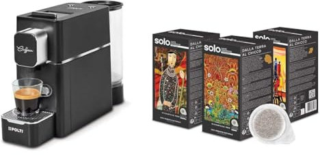 Polti Coffea S15B, Macchina per Caffè Espresso, Compatibile con Cialde E.S.E. 44 mm, Serbatoio 0.85L, Nero + SOLO - Caffè Monorigine Kit Degustazione
