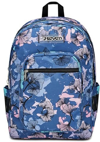 Seven Zaino Scuola Freethink, Viola Blu, Girl, Zaino Doppio Scomparto Con Supporto USB, Tasca Porta PC o Tablet e Tasca Porta Borraccia, Zaino Medie e Superiori, Bambina Ragazza
