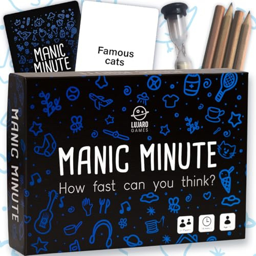 Lujaro Games Original Manic Minute packendes Karten-Familienspiel