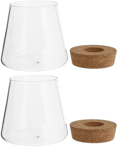 POPETPOP 2pièces Vase Verre pour Hydroponie De Vases De Bureau Décoration De Bureau Terrarium pour Plantes Intérieur Design Simple Et