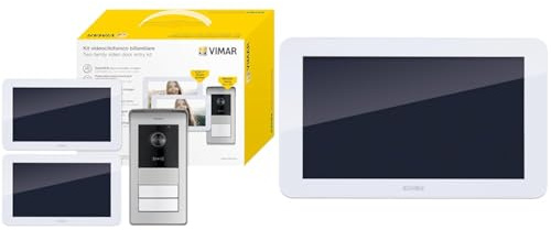 Vimar K42936 Kit videocitofono bifamiliare, videocitofoni touch screen + Vimar K42937 Monitor supplementare touch screen vivavoce a colori LCD 7 per kit videocitofonico