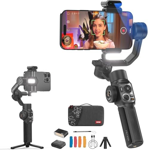 ZHIYUN Smooth-5S AI Pro[Official] AI Smartphone Gimbal, Gimbal Stabilizer 3-Axis, Mobile Phone Gimbal, with Tripod, Mobile Phone Stabilizer, for Vlog, YouTube, TikTok
