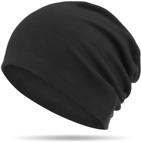 ADVIGO Laufmütze Herren, Klassische Mütze Damen, Elastisch Bequem Beanie Mütze, Atmungsaktive Sportmütze für Laufen, Skifahren, Radfahren, Snowboarden, Klettern (Schwarz)