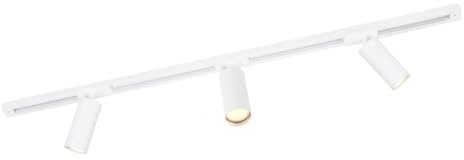 Ledvion - Iluminación LED sobre Carril 1M + 3 Focos de Riel (5W, 2700K, Blanco, Regulable), Luminaria de Riel Monofásica, Luminaria de Riel, Foco de Riel