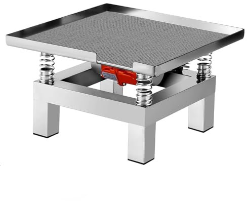 Kindevieft Table Vibrante pour BéTon Banc D'Essai De Vibration Bloc D'Essai Plateforme De Vibration Mini Table Vibrante en Acier Inoxydable,50cmx50cm