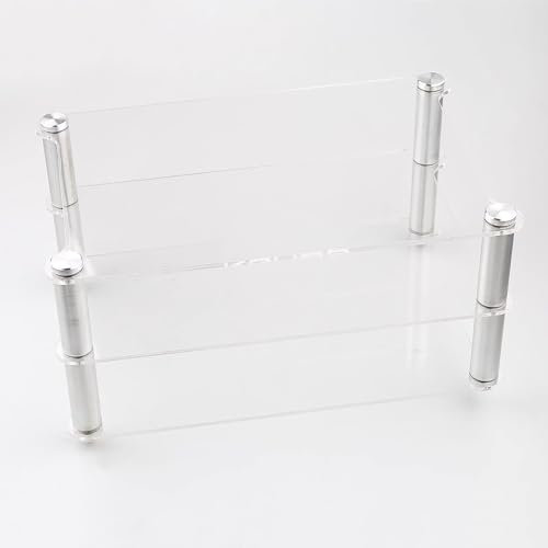 Elitix HiFi Rack 3-stufiger AV-Medienkonsolenständer Aus Acrylplatte, DVD-Ständerkonsole für Audio-Video-Organizer, Geräteeinheitskomponente, Stereo-Racksystem(White)