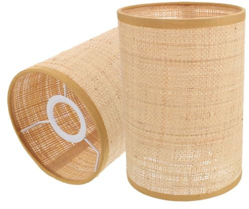 Housoutil Verwandeln Sie Ihren 2 Stück Rattan-lampenschirme Für E27/e14 Modern Modisch