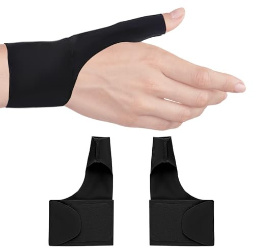 DONOONIS 2 Stück Daumenbandage Rechts Links,Daumensattelgelenk Bandage,Daumenbandage Links,Daumenorthese Rechts,Daumenschiene Rechts,Sehnenscheidenentzündung Daumenschiene Links,Handgelenk Bandagen