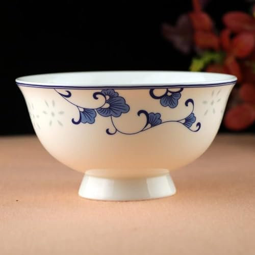 SDGBCXD, Keramikskål, kinesisk antik palatsstil porslinsrisskål, 13 cm 5,1 tum High Foot high-end Bone Kina Hushållsservis skål,Jingdezhen porslinsskål