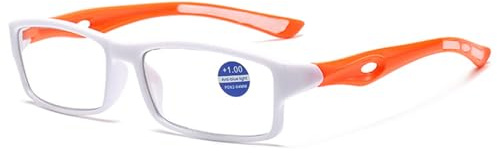 Lanomi Schmal Lesebrille mit Blaulichtfilter Herren Damen Rechteckig Sehhilfe Flexibel Anti Blaulicht Kunststoffe Brille mit Sehstärke