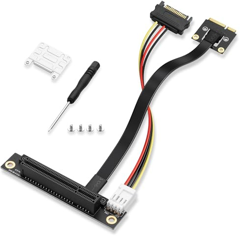 SinLoon Mini PCIE - Tarjeta de red inalámbrica a PCIe X8, cable extensor Mini-Pcie macho a PCI-E X8 hembra, 20 cm