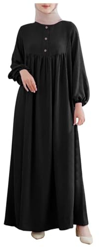 Abaya Damen Baumwolle Set Sommer Frühling Gebetskleid Burka Große Größe Für Frauen Kleidung Abaya-Set Lang Muslim Hijab-Kleid Elegant mit Kopftuch Gebetskleidung Muslimische Islam