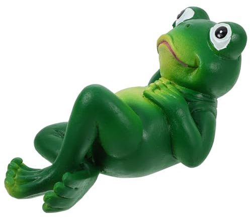 Mipcase Frosch Garten Statue Aus Harz Frosch Figurine Für Outdoor Dekoration Gartenfigur Für Balkon Oder Schreibtisch