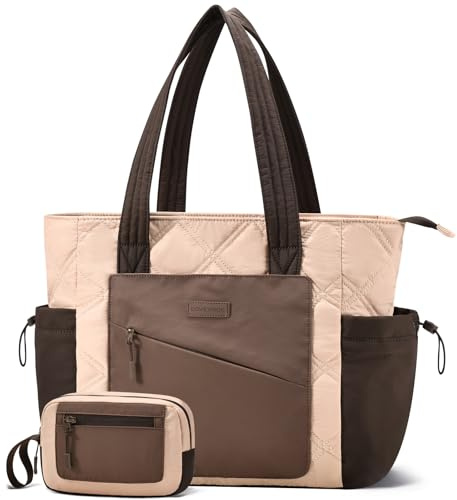 LOVEVOOK Shopper Tasche Handtasche Damen, 15,6 Zoll Laptoptasche Groß Tote Bag Leicht Puffer Arbeitstasche Work Bag, Handbags Women Schultasche Lehrertasche Bürotasche für Business Arbeit Reisen