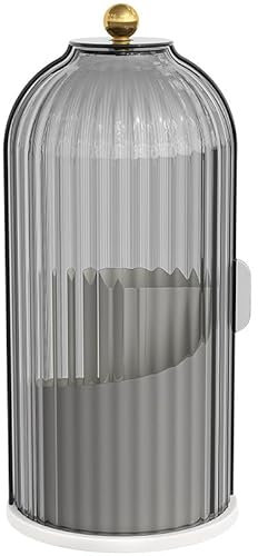 Makeup Organiser Brush Holder 360 Rotating with Dustproof Lid, Sliding opening, Transparent Dust-Proof Makeup Brush Storage Box, Suitable for Lipstick, Lip Gloss, Eyeliner, Bedroom and Bathroom