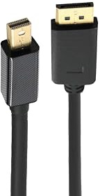 DUSTEWQ Replacement Mini DisplayPort to DisplayPort cable, Mini-DP (Thunderbolt-compatible) to DP cable (male to male) gold-plated wire, 4K@60Hz 2K@144Hz (6 FT)