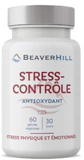 STRESS-CONTRÔLE | Schisandra - Rhodiole - Thé vert - Curcuma - Acide alpha-lipoïque - Vitamine D3 naturelle | 60 gélules végétales | BEAVERHILL | Système nerveux | Fabriqué en France