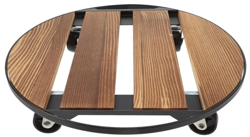 Hohopeti Supporto per Piante con Ruote in Legno, Base Girevole Rinforzata 35x35 Cm per Vasi Pesanti da Interno ed Esterno, Carrello Portavaso Mobile con Rotelle Multidirezionali