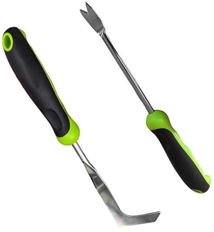 Strumento di rimozione dell'erba con manico ergonomico, in acciaio inox, ideale per vialetti, fessure, aiuole, diserbanti angolari a forma di L