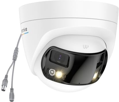 ANNKE 5MP Analog Dual-Lens Security Camera, Wired Add-On Dome Camera for TVI Analog CCTV DVR System (DVR Required, Not Included), 180°Wide Angle, Smart Dual Light, 130dB, 3D DNR, One-Way Audio, IP67