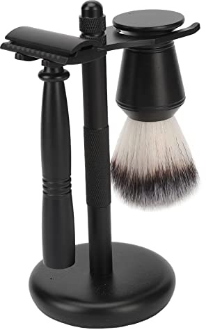 TIKATARER Kit de Tondeuse à Barbe Double Manuel, Base de Support de Brosse à Cheveux en Alliage de Nylon pour Hommes, Style de Toilettage, Voyage, Usage Domestique