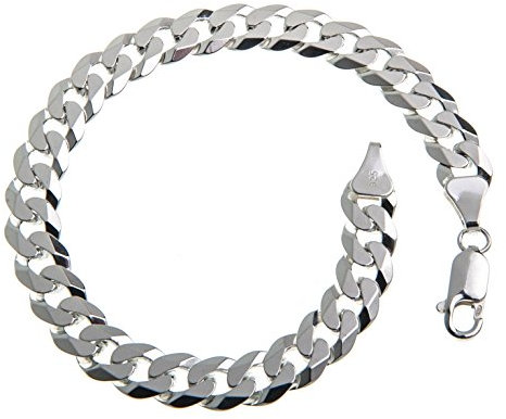 Silberketten Store Panzerkette Armband Herren Silber 7,5mm I Panzerarmband Herren Silber 925 nickelfrei I Männer Armband 1,8mm Stärke mit Karabiner