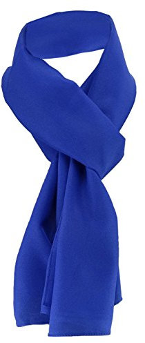 TigerTie Damen Chiffon Halstuch blau royalblau Uni Gr. 160 cm x 36 cm - Schal