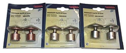Gardinia Endstück Platte (B31) für Stangen mit 16mm Durchmesser (Silber-Matt)
