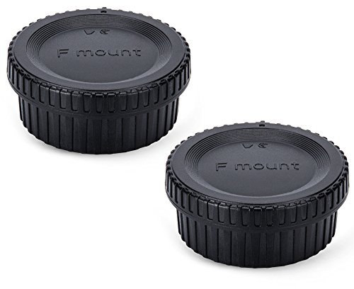 JJC Gehäusedeckel + Objektivdeckel (hinten) für Nikon F Mount DSLR Kameras & Nikon F Mount-Objektiv - Verbesserte Luxusversion (2 Sets)