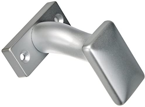 HOPPE Tür-Knauf auf eckiger Rosette | Flachform | verkröpft| Aluminium silber eloxiert | Fix-Knopf | 1 Stück
