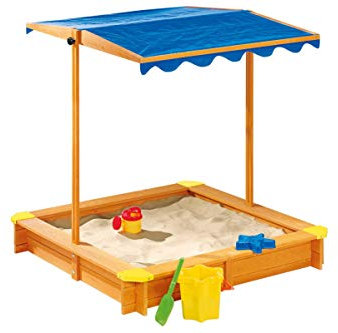 Playtive Junior Sandkasten mit Dach Sandkiste Buddelkiste