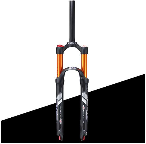 LvTu MTB Vorderrad Feder Gabel 27,5 Luft, 1-1/8 Gerade, Manuelle Sperrung, 9mm QR, Federweg 120mm, Schwarz