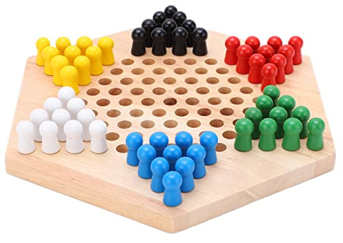 SPYMINNPOO Jeu de Dames en Bois Chinois, Jeu de Société de Dames Chinoises Colorées en Bois de Dames Chinoises pour Adultes Enfants Famille, L