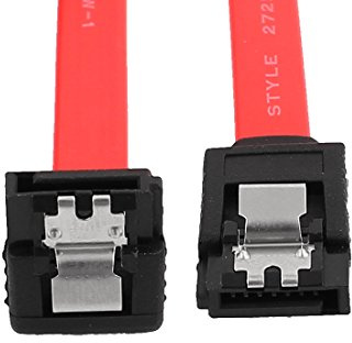 Ruilogod Transferencia de datos 46cm 7Pins SATA HDD hembra a hembra adaptador de cable rojo