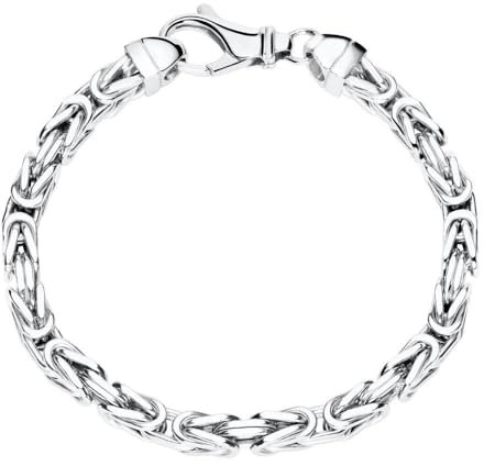 JEWLIX Herrenrmband: Königskette 925 Silber rhodiniert 5mm, 19 cm