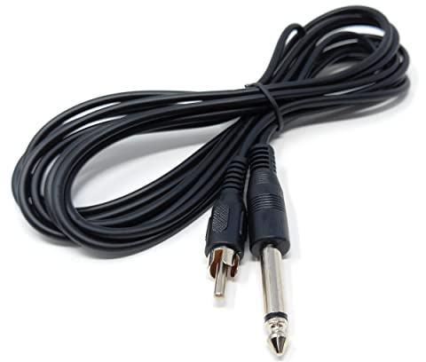 Drut Cavo Audio Maschio-Maschio da Spina Jack Mono a Spina fono RCA da 3 m, 6,35 mm (1/4) (10 Piedi)