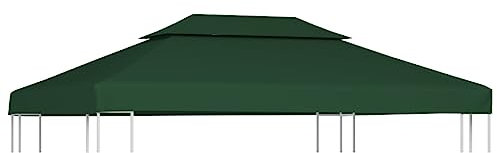 Higsose Telo di Ricambio per Gazebo 310g/m² Verde 3x4m Copertura Gazebo Telo Tetto Gazebo Telo Gazebo Impermeabile Telo Copertura Gazebo Telo Ricambio Gazebo Telo per Gazebo Ricambio