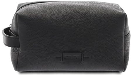 Giudi ® - Kulturtasche Herren, Toiletry, echtes Leder, Kalbsleder, Reisezubehör, Made in Italy - 12067/AE/COL, Schwarz, 14,00 x 23,00 x 12,00 cm