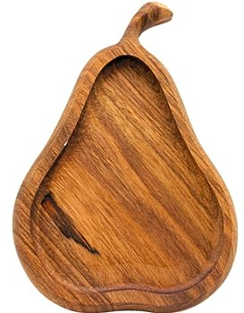Coupelle décorative en bois naturel - Dimensions (L x l x H) : 19 x 13 x 2,5 cm