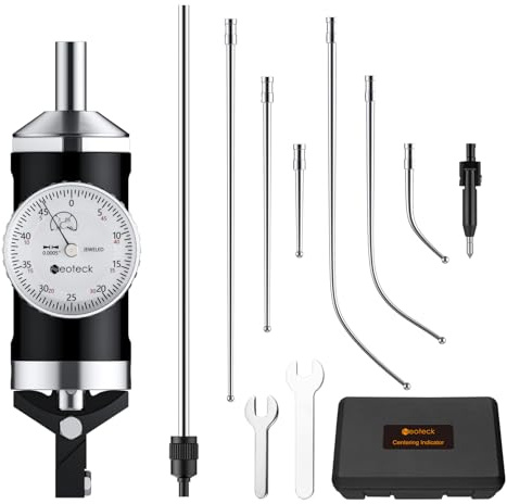 Neoteck Coaxial Centering Indicator 0-0.15''/0.0005'' Diall Indicator Set with Storage Case Accurate Co-Ax Indicator for Milling Machine Center Test Dial