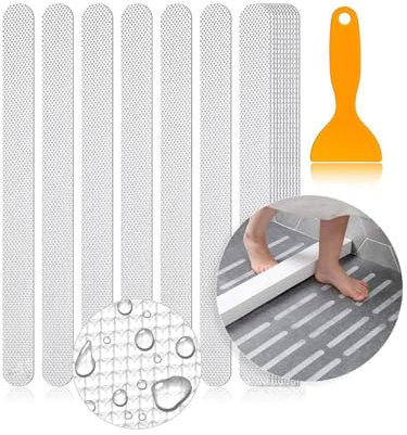 Wiredock 24pcs Non-Slip Strip Stickers, Anti Slip Grip Stickers Non Slip Strips Pad Bathtub Flooring Safety Tape Mat for Bath Shower (20mm * 200mm)|SH112