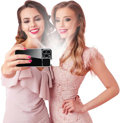 ZFMF Selfie Light for iPhone 13 Pro Max Case with LED Built-in Light-Up Fill Light Rechargeable for TIK Tok/Stream/Makeup/Live/Video- Selfie (2 Models, 3 Level Brightness)