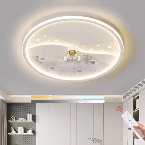 LED Deckenleuchte Kinderlampe 38W dimmbare Kinderzimmer Deckenlampen Astronaut Sternenhimmel Licht Kronleuchter 50cm Deckenleuchten für Kinder Jungen Mädchen Schlafzimmer Beleuchtung Lampen white