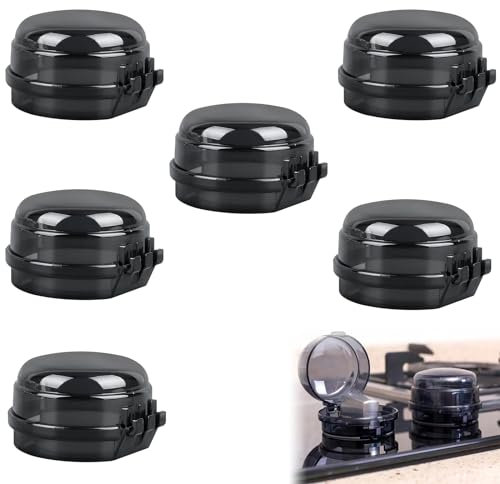 Herdknopf Kindersicherung,Herd Kindersicherung Set,Herd Schalter Schutz,Kindersicherung Herd Drehknöpfe,Kindersicherung Herdknöpfe,Herdschutz Knöpfe,Backofen Kindersicherung,Schwarz,6 Stück